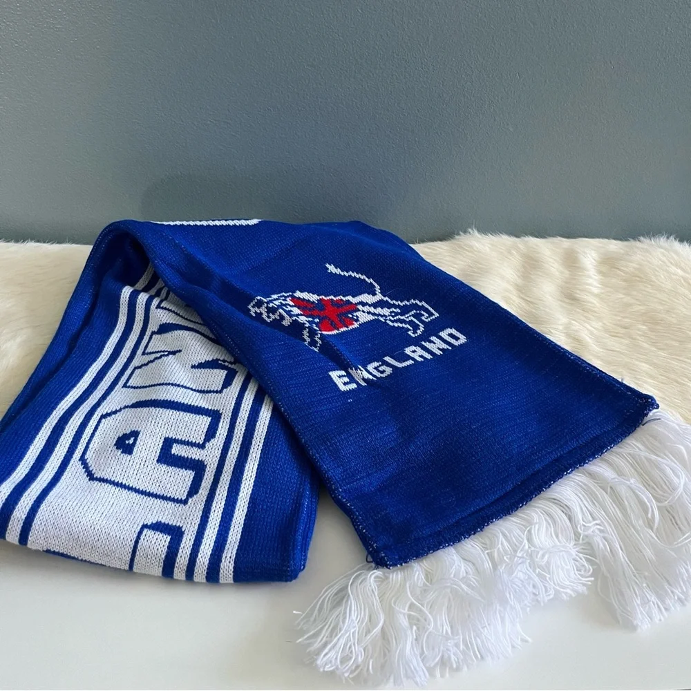 England Red White & Blue Fringe Scarf